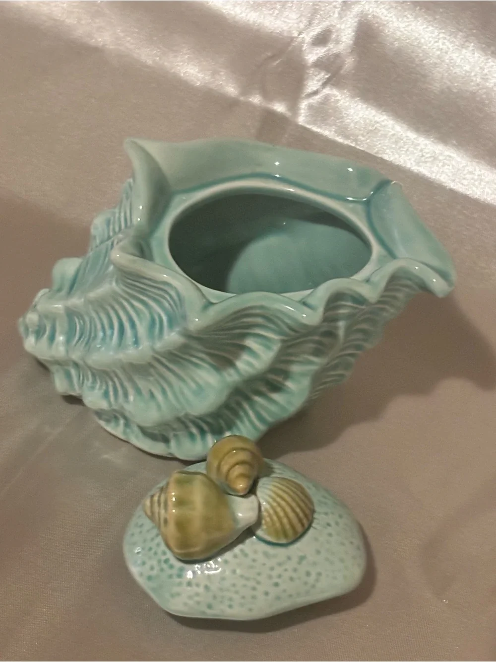 Pier 1 Imports Turquoise Ceramic Lidded Jar/ Sugar Bowl